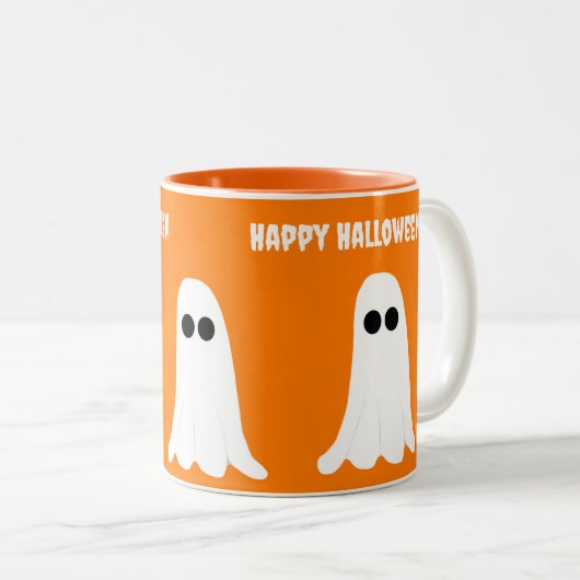 ハッピーハローウィン幽霊マグ ツートーンマグカップ (正面右)