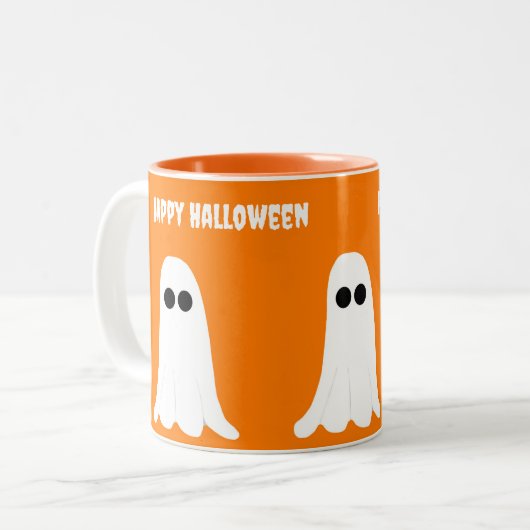 ハッピーハローウィン幽霊マグ ツートーンマグカップ (正面左)