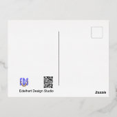 ハッピーハローウィン幽霊漫画ゴールドフォイルハガキ 箔シーズンポストカード (裏面)