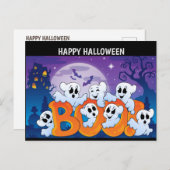 ハッピーハローウィン幽霊 シーズンポストカード (正面/裏面)