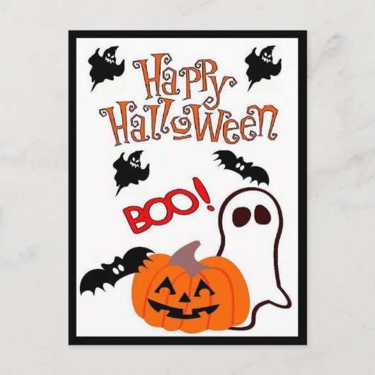 ハッピーハローウィン幽霊 シーズンポストカード (正面)