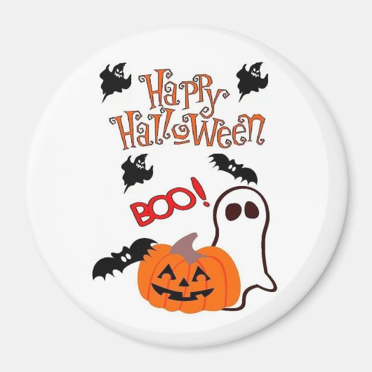 ハッピーハローウィン幽霊 マグネット (正面)