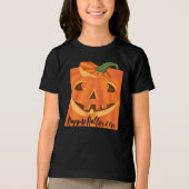 ハッピーハローウィン彫スタイリッシュ刻ハロウィーンパンプキン トライブレンドＴシャツ (正面)