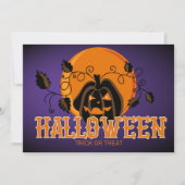 ハッピーハローウィン怖いカボチャとムーン カード (正面)