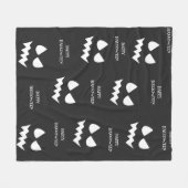 ハッピーハローウィン怖いカボチャ幽霊顔 フリースブランケット (正面(横))