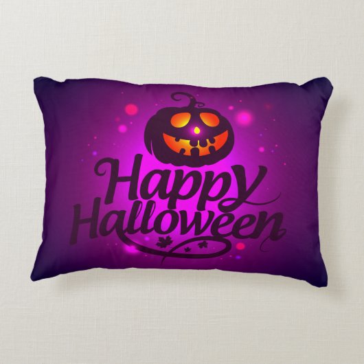 ハッピーハローウィン怖いカボチャ アクセントクッション (裏面)