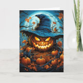 ハッピーハローウィン怖いカボチャ カード (正面)