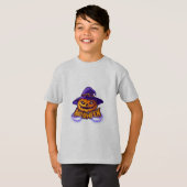ハッピーハローウィン怖いジャックO'ランタン Tシャツ (正面フル)