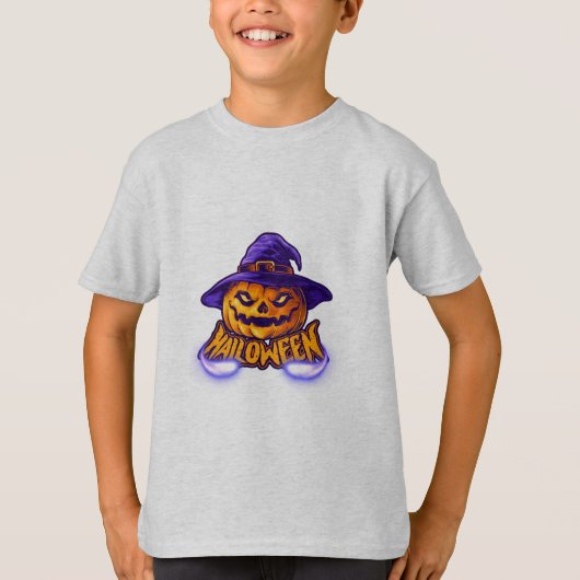 ハッピーハローウィン怖いジャックO'ランタン Tシャツ (正面)