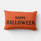 ハッピーハローウィン怖いスカルオレンジスロー ランバークッション (裏面)