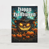 ハッピーハローウィン怖いパンプキンアート カード (正面)