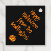 ハッピーハローウィン怖いラベルとカスタム文字 フェイバータグ (裏面)