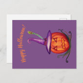 ハッピーハローウィン怖いランタンポストカード ポストカード (正面/裏面)