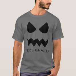 ハッピーハローウィン怖い幽霊顔ハロウィーン Tシャツ