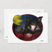 ハッピーハローウィン怖い狼 ポストカード (正面/裏面)