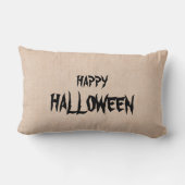 ハッピーハローウィン怖い猫のスカルバーラップスロー ランバークッション (裏面)