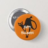 ハッピーハローウィン怖い猫 缶バッジ (正面&裏面)