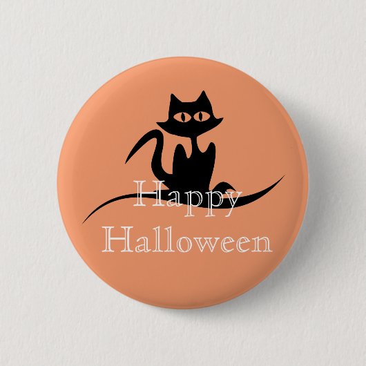 ハッピーハローウィン怖い猫 缶バッジ (正面)
