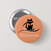 ハッピーハローウィン怖い猫 缶バッジ (正面&裏面)