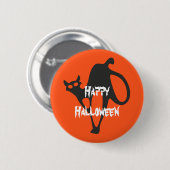 ハッピーハローウィン怖い猫 缶バッジ (正面&裏面)
