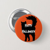 ハッピーハローウィン怖い猫 缶バッジ (正面&裏面)