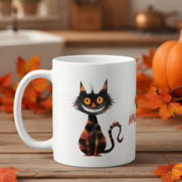 ハッピーハローウィン怖い黒猫コーヒーココアマグカップ コーヒーマグカップ