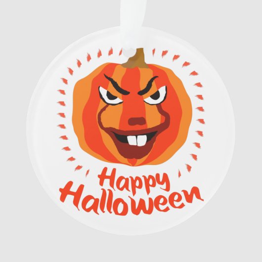 ハッピーハローウィン🎃怖おもしろいいカボ不気味チャ オーナメント (正面)