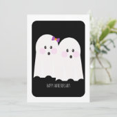 ハッピーハローウィン愛らしい幽霊記念日カード (スタンド正面)