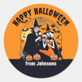 ハッピーハローウィン感謝していお願いギフト ラウンドシール (正面)