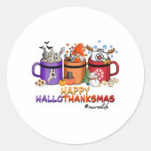ハッピーハローウィン感謝祭クリスマスおもしろいナース ラウンドシール (正面)