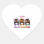 ハッピーハローウィン感謝祭クリスマスの散らかったパン ハートシール (正面)