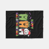 ハッピーハローウィン感謝祭クリスマスハッピーハロ フリースブランケット (正面(横))