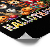 ハッピーハローウィン感謝祭クリスマス愛犬家 ポスター (角)