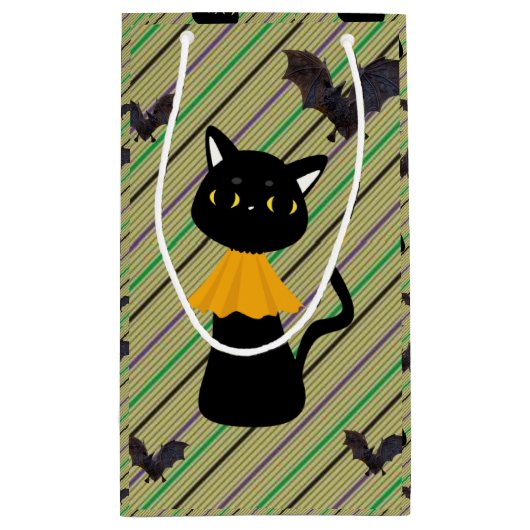 ハッピーハローウィン抱き枕ブラックキャット スモールペーパーバッグ (裏面)