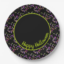 ハッピーハローウィン散水グリーンカスタマイズ可能 ペーパープレート