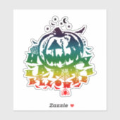 ハッピーハローウィン数々のハロウィーンのカボチャのちょうちん色 シール (シート)