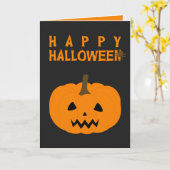 ハッピーハローウィン文字とカボチャオンブラック カード (黄色い花)