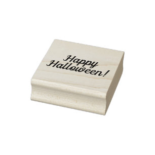 ハッピーハローウィン木製ブロック取り付けゴムスタンプ ラバースタンプ