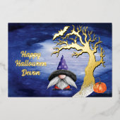 ハッピーハローウィン格言不気味挨拶 箔シーズンカード (正面)