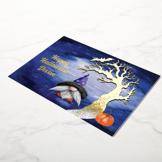 ハッピーハローウィン格言不気味挨拶 箔シーズンカード (回転した状態)