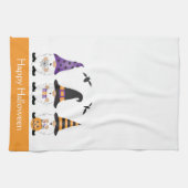 ハッピーハローウィン格言紫オレンジ キッチンタオル (横)