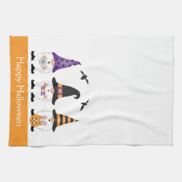 ハッピーハローウィン格言紫オレンジ キッチンタオル