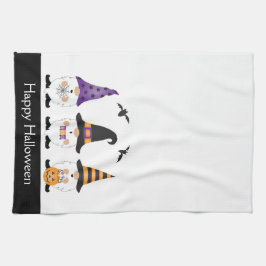 ハッピーハローウィン格言紫オレンジ キッチンタオル