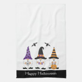 ハッピーハローウィン格言紫オレンジ キッチンタオル (縦)