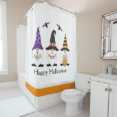 ハッピーハローウィン格言紫オレンジ シャワーカーテン (インサイチュ)