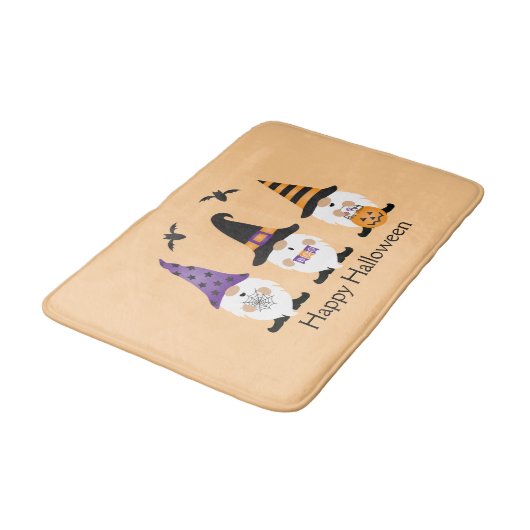 ハッピーハローウィン格言紫オレンジ バスマット (アングル)