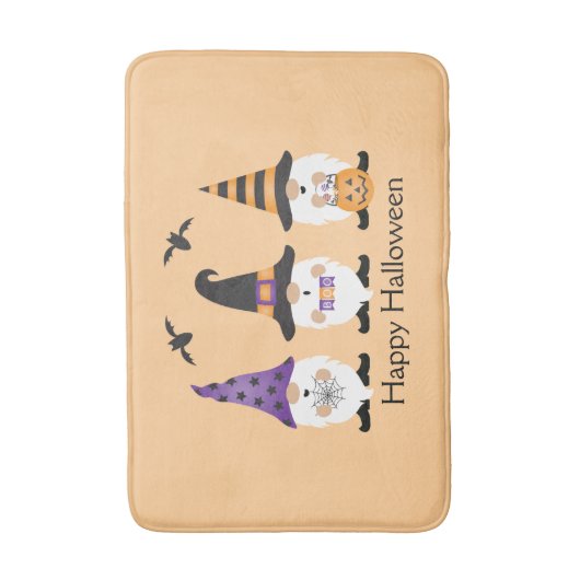 ハッピーハローウィン格言紫オレンジ バスマット (正面縦)