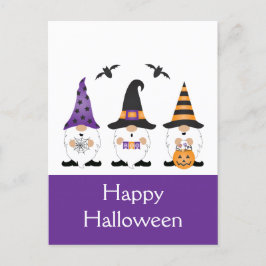 ハッピーハローウィン格言紫オレンジ ポストカード