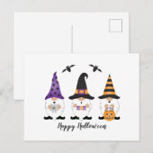 ハッピーハローウィン格言紫オレンジ ポストカード (正面/裏面)