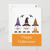 ハッピーハローウィン格言紫オレンジ ポストカード (正面/裏面)